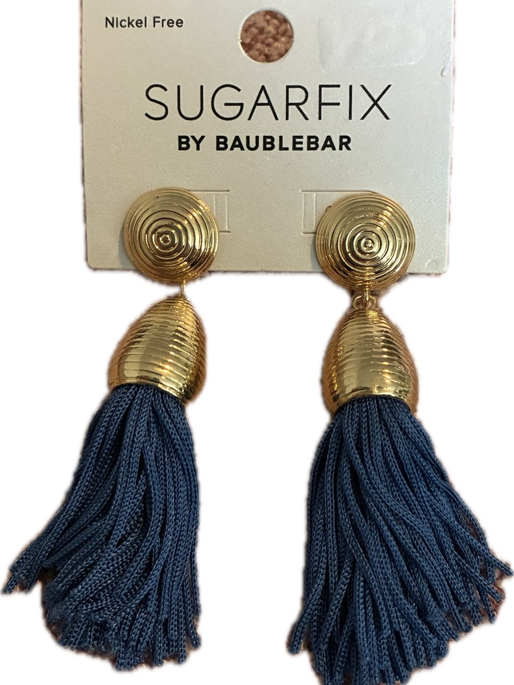 Sugarfix by BaubleBar Gold & Navy Tassel Drop Earrings